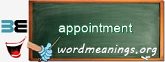 WordMeaning blackboard for appointment